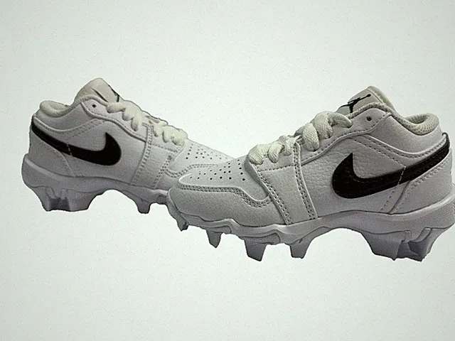 Jordan 1 Low Multisport Cleats White Black Kid`s Size 10C HF6885-100