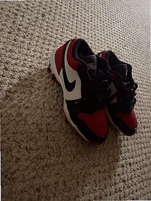 Jordan 1 Low Red And Black Football Cleats