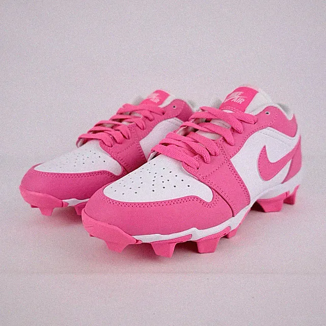 Jordan 1 Low Youth Cleat White Digital Pink HF6885-102 Youth Size 4Y