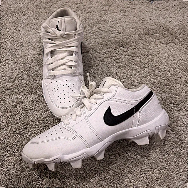 Jordan 1 Low Youth Multisport Cleat White 11C-6Y HF6885-100 Football Baseball