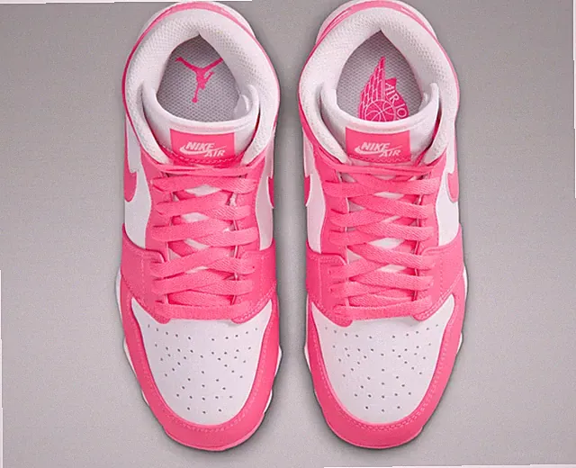 Jordan 1 Mid Cleats White Digital Pink Little/Big Kids' (GS) | Size 10C - 6Y