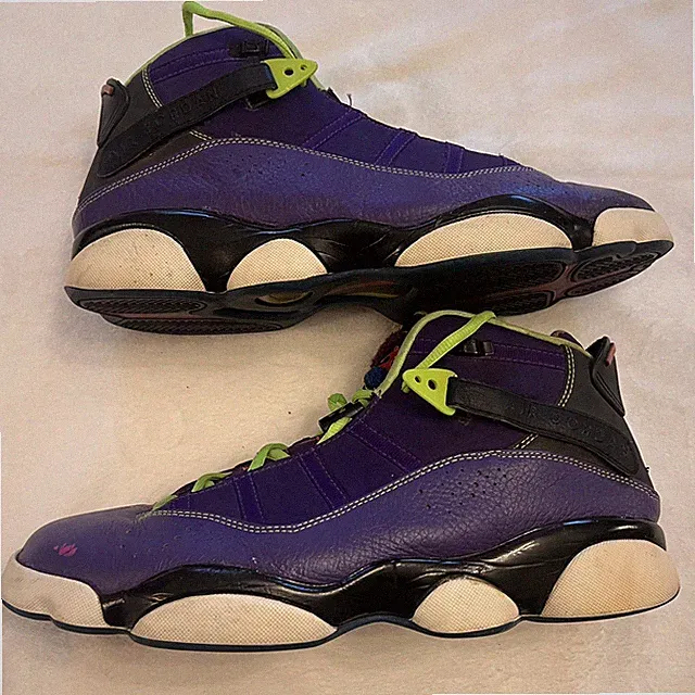 Jordan Air 6 Rings Bel Air Size 12 Basketball Sports Purple Pink Lime Black