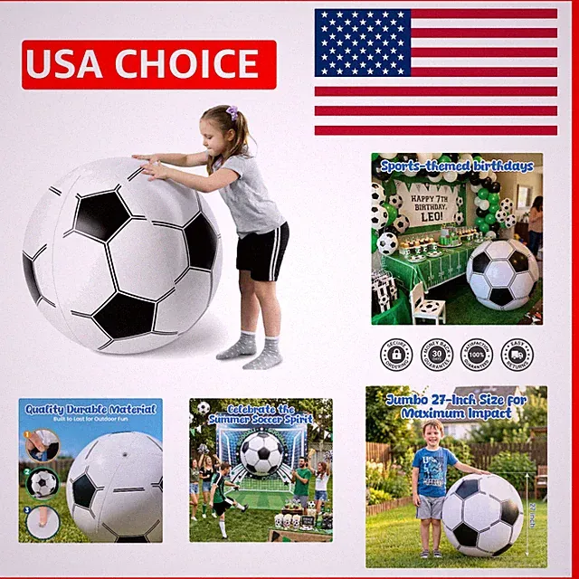 Jumbo 27-Inch Inflatable Soccer Ball - Perfect for Summer Parties & Goodie Bags