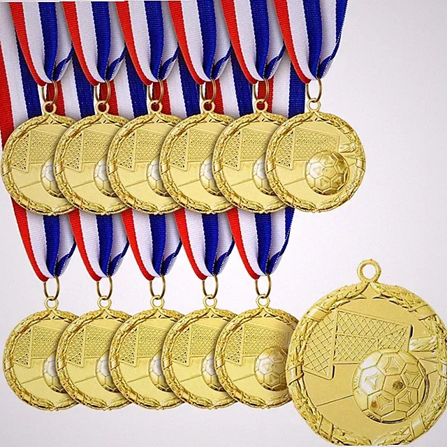 Juvale Soccer Medals - 12-Pack, 2-Inch Gold Zinc Alloy with 2 Inches
