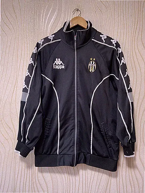 JUVENTUS 1998 1999 FOOTBALL SOCCER TRACK JACKET KAPPA sz XL MEN BLACK