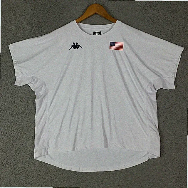 Kappa Gara Training Shirt Adult Large White Athletic Performance USA Federation