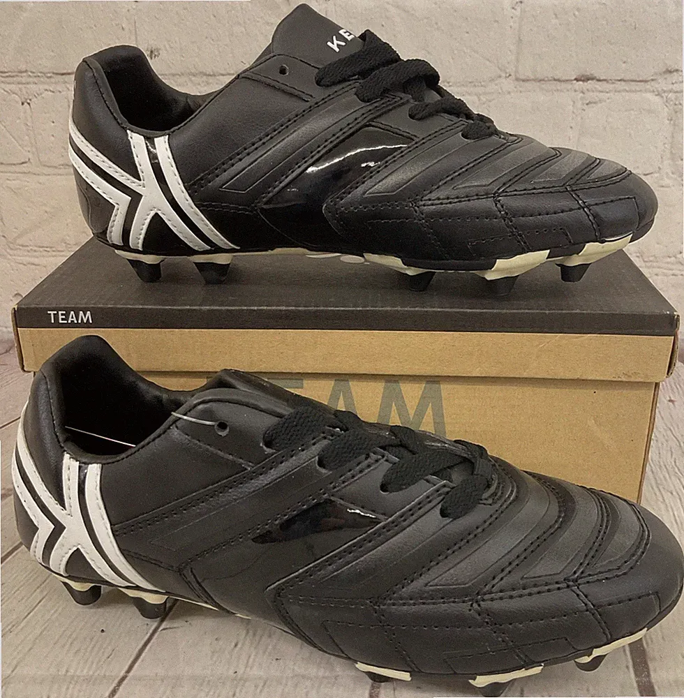 Kelme 55178 Youth's U1TRA JR PU Soccer Cleats Black White US 5.5
