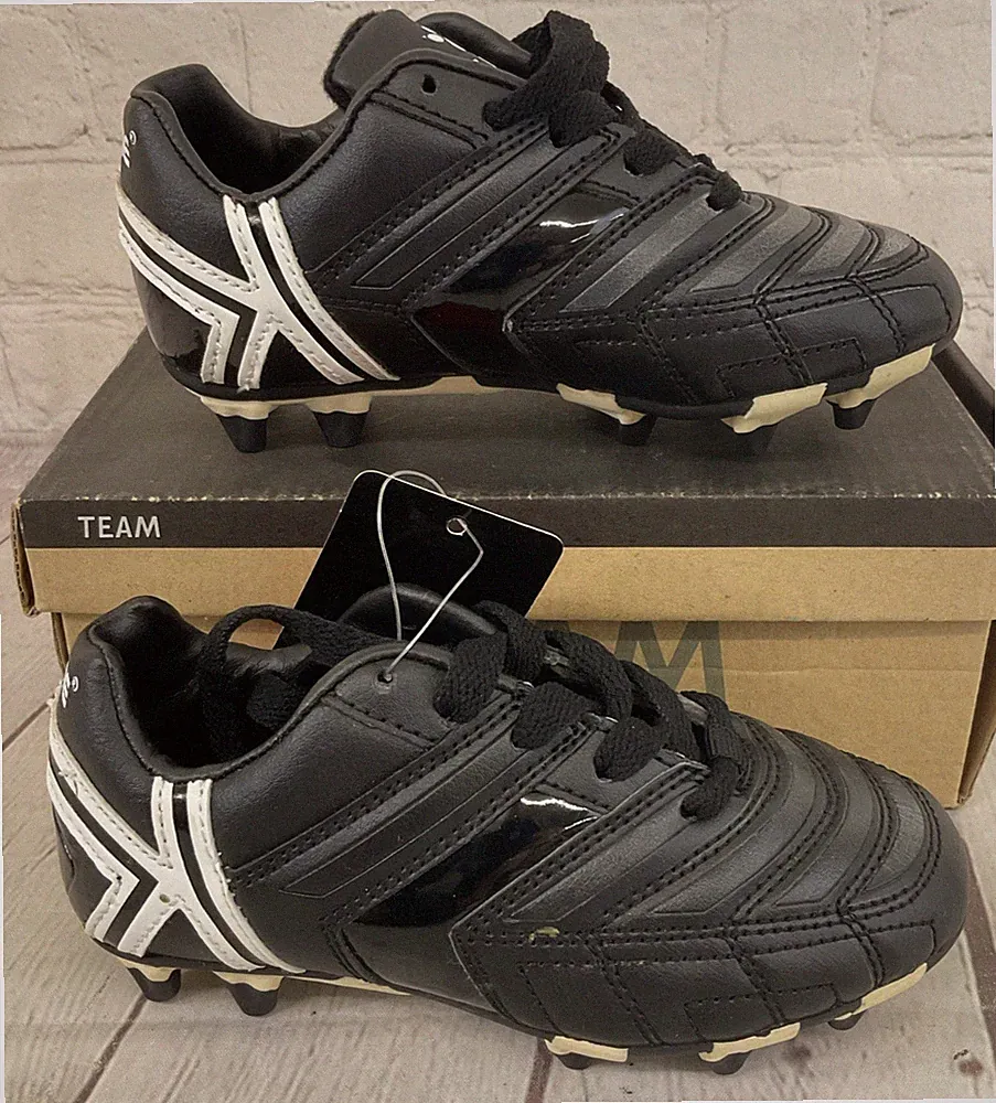 Kelme 55187 U1tra JR PU Kid's Soccer Cleats Black White US 11