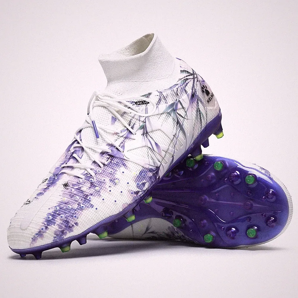 KELME Flash Laceless Soccer Cleats Men High-Tops Lightweight Soccer Shoes Out...