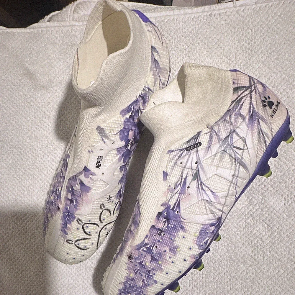 KELME K-Fast 3.0 Youth Soccer Cleats Studded Sole White Purple