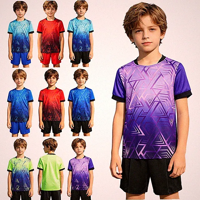 Kid Boys Soccer Jersey T-shirt with Shorts Basketball Football Tracksuit Clothes