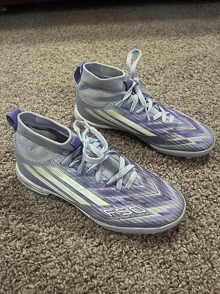 Kids' Adidas F50 Sparkfusion League Turf Cleats, Purple | JR1416 Sz 2.5