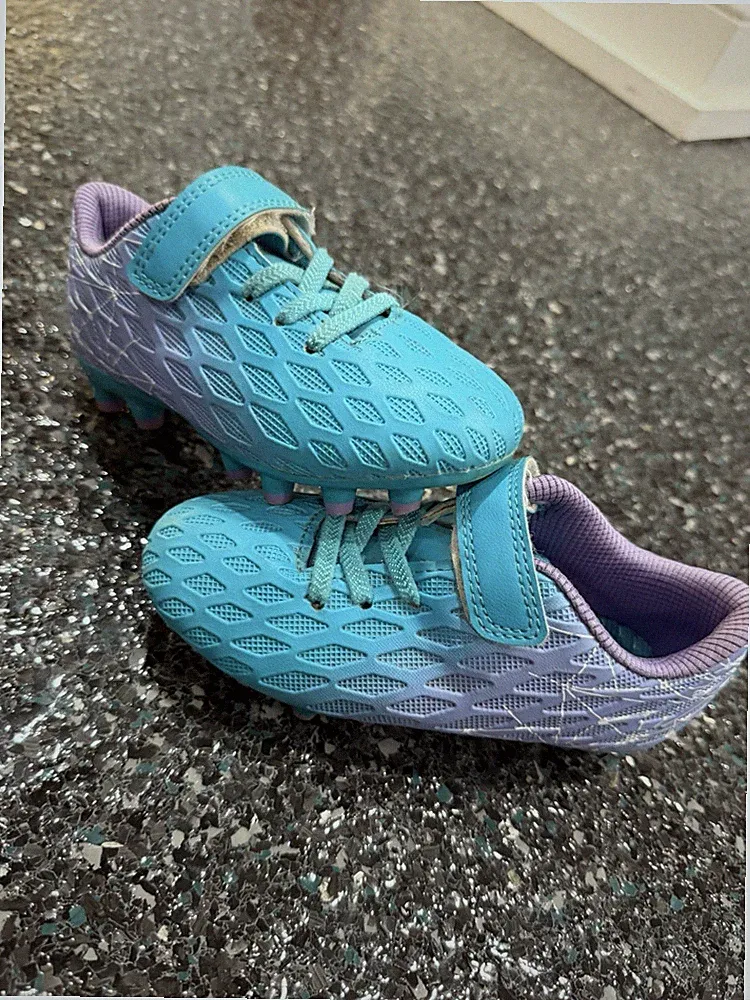 Kids Brooman Size 10 Mint/Purple Firm Ground Soccer Cleats