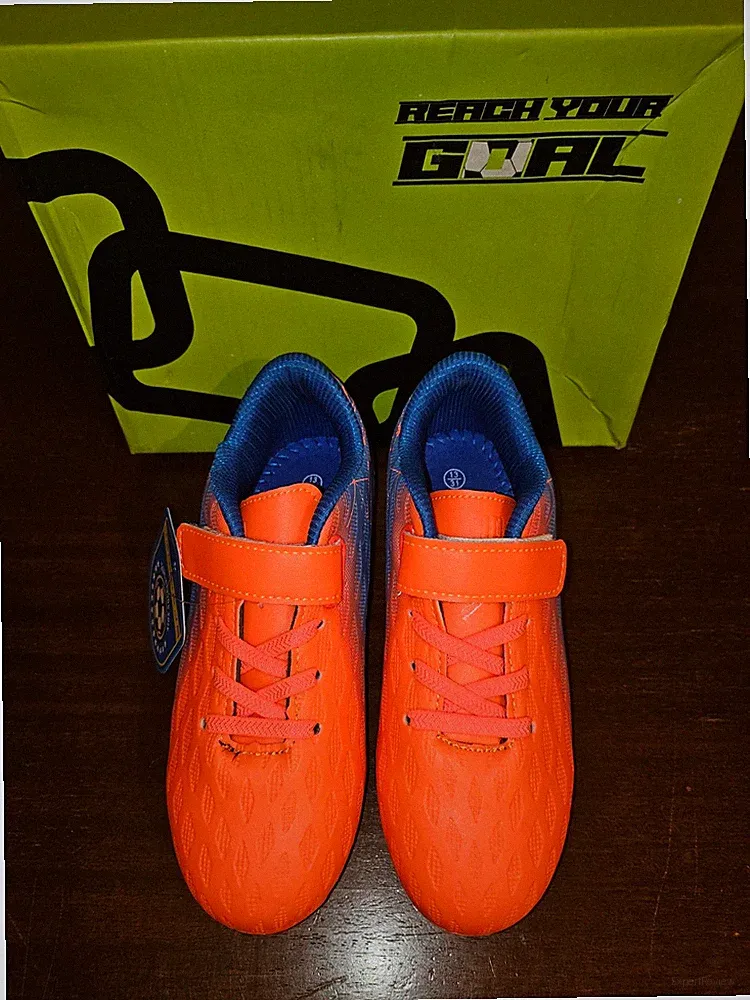 Kids Firm Ground Boys & Girls Soccer Cleats Athletic Outdoor Football Shoe Sz 13