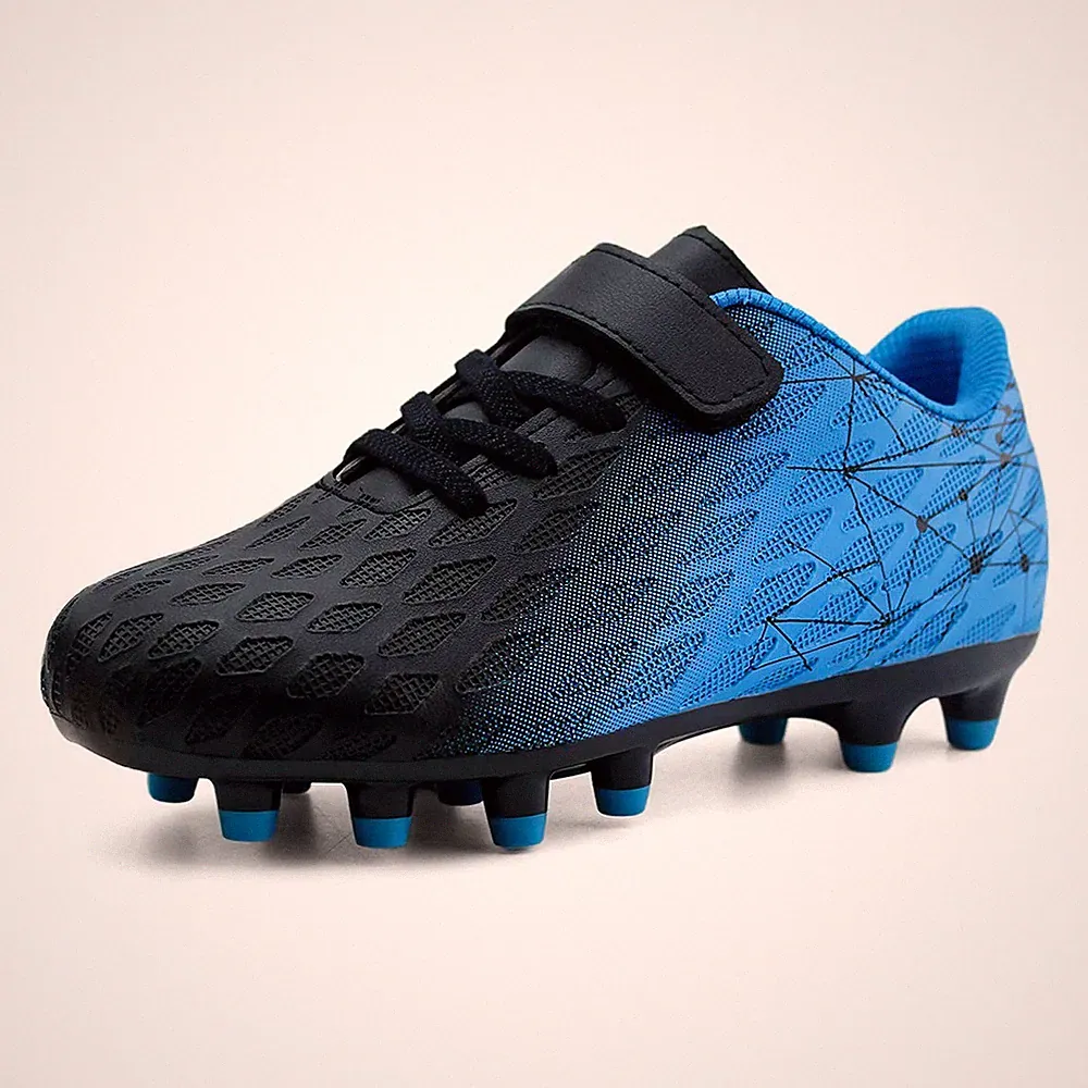 Kids Firm Ground Soccer Cleats Boys Girls Athletic Outdoor Football Shoes(1,B...