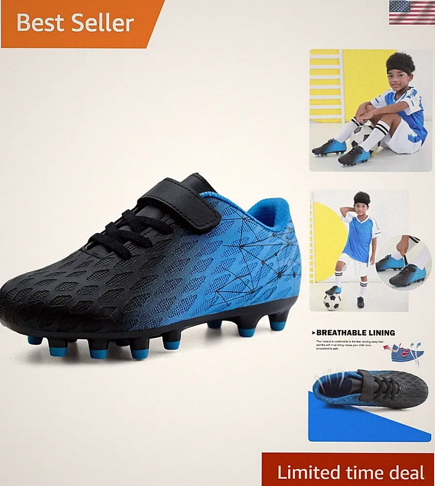 Kids Firm Ground Soccer Cleats - Comfortable Athletic Shoes for Outdoor Play