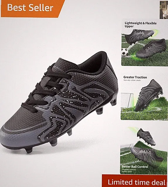 Kids Firm Ground Soccer Cleats – Superior Traction & Comfort for Play