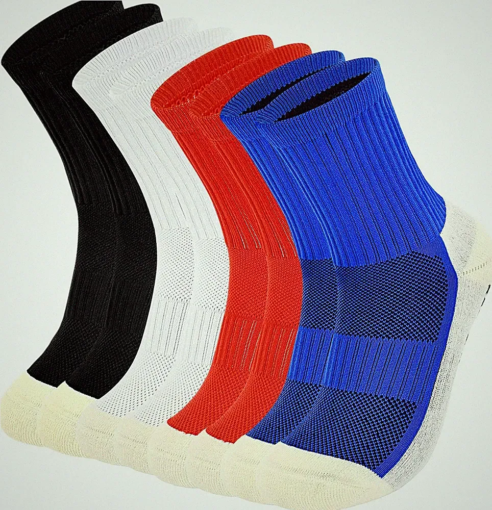 Kids Grip Soccer Socks anti Slip Football Athletic Sports Crew Socks for 4-16 Ye