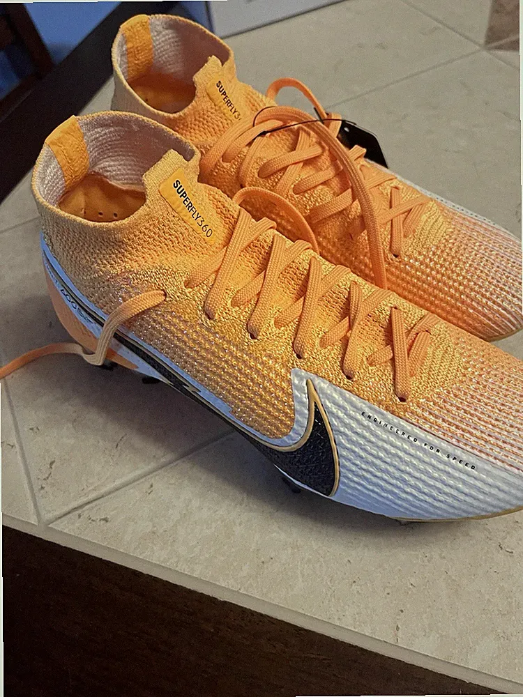 Kids Nike Superfly 7 Elite FG ACC Laser Orange Soccer Cleats Sz 4.5