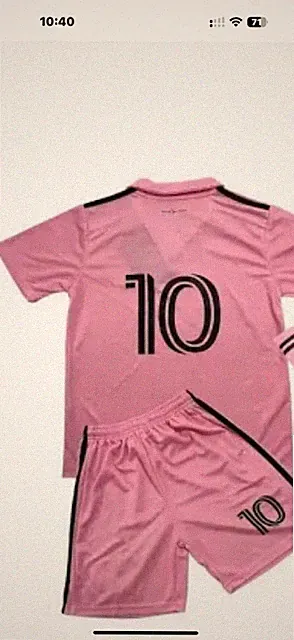 kids pink soccer set 5/6 shorts jersey