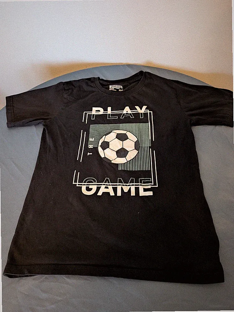 Kids Play The Game Soccer T-shirt Short Sleeve Size 14-16