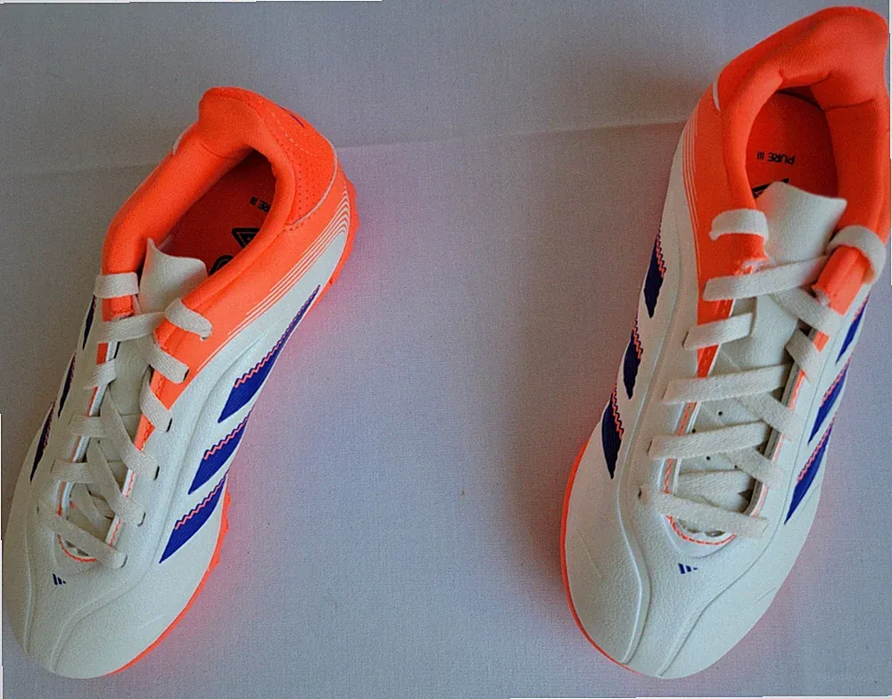 Kids Size 13K Off White/Blue/Coral Adidas Copa Pure 3 Club Turf Soccer Shoes