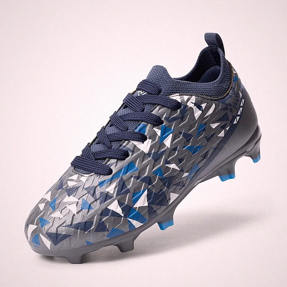 Kids Soccer Cleats Boys Girls Knitted Collar Football Shoes Firm Ground Cleat FG
