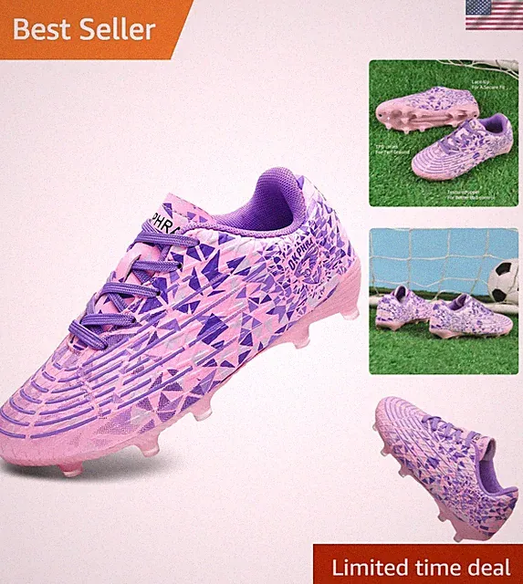 Kids Soccer Cleats Boys Girls Trainning Football Shoes for Little/Big Kid Out...