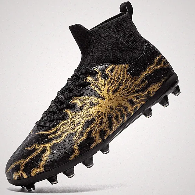 Kids Soccer Cleats Boys Turf Athletic Outdoor Football Shoes Black 5
