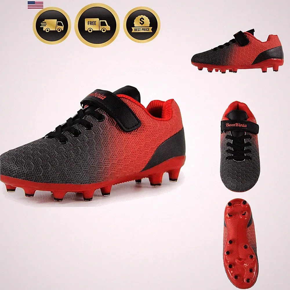 Kids Soccer Cleats Firm Ground Athletic Outdoor Football Shoes
