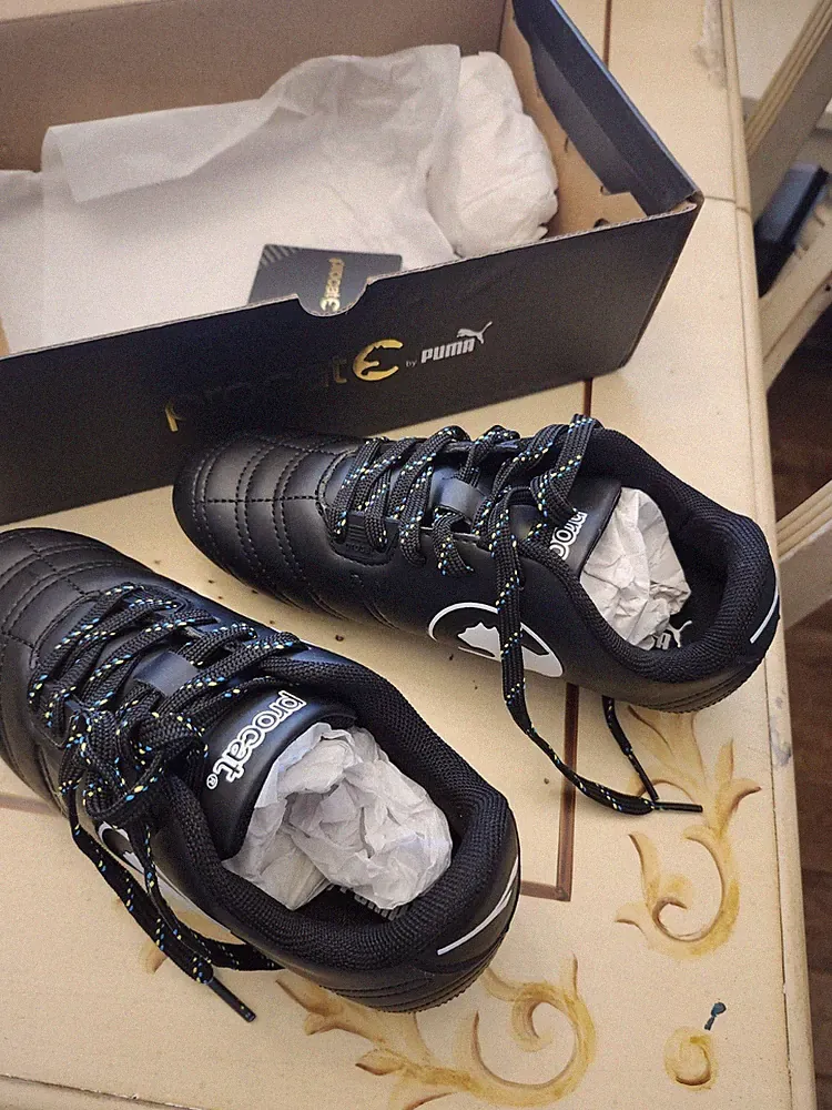 Kids Soccer Cleats Shoes Youth Puma Procat Black Unisex Boys Girls Size 1