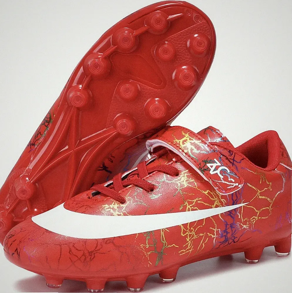 kids soccer cleats US size 12 Velcro Brand New Red Euro Size 30