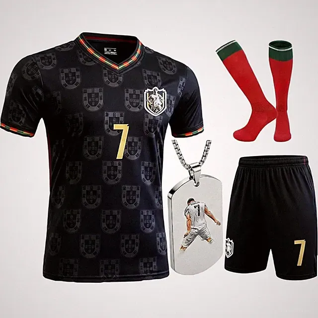 Kids Soccer Gear Set | Jersey Shorts Socks Necklace Included