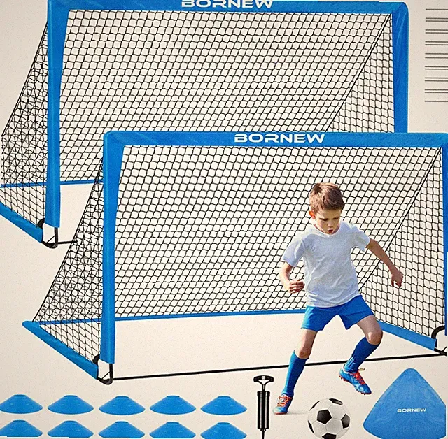 Kids Soccer Goal for Backyard Set - 2 Set of 6X4 / 4X3 Ft Toddler Soccer Nets...