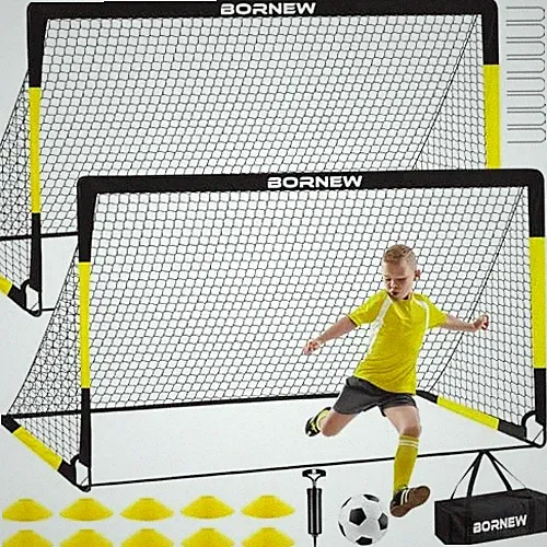Kids Soccer Goal for Backyard Set - 2 Set of 7X5 / 6X4 ft Toddler Soccer Nets