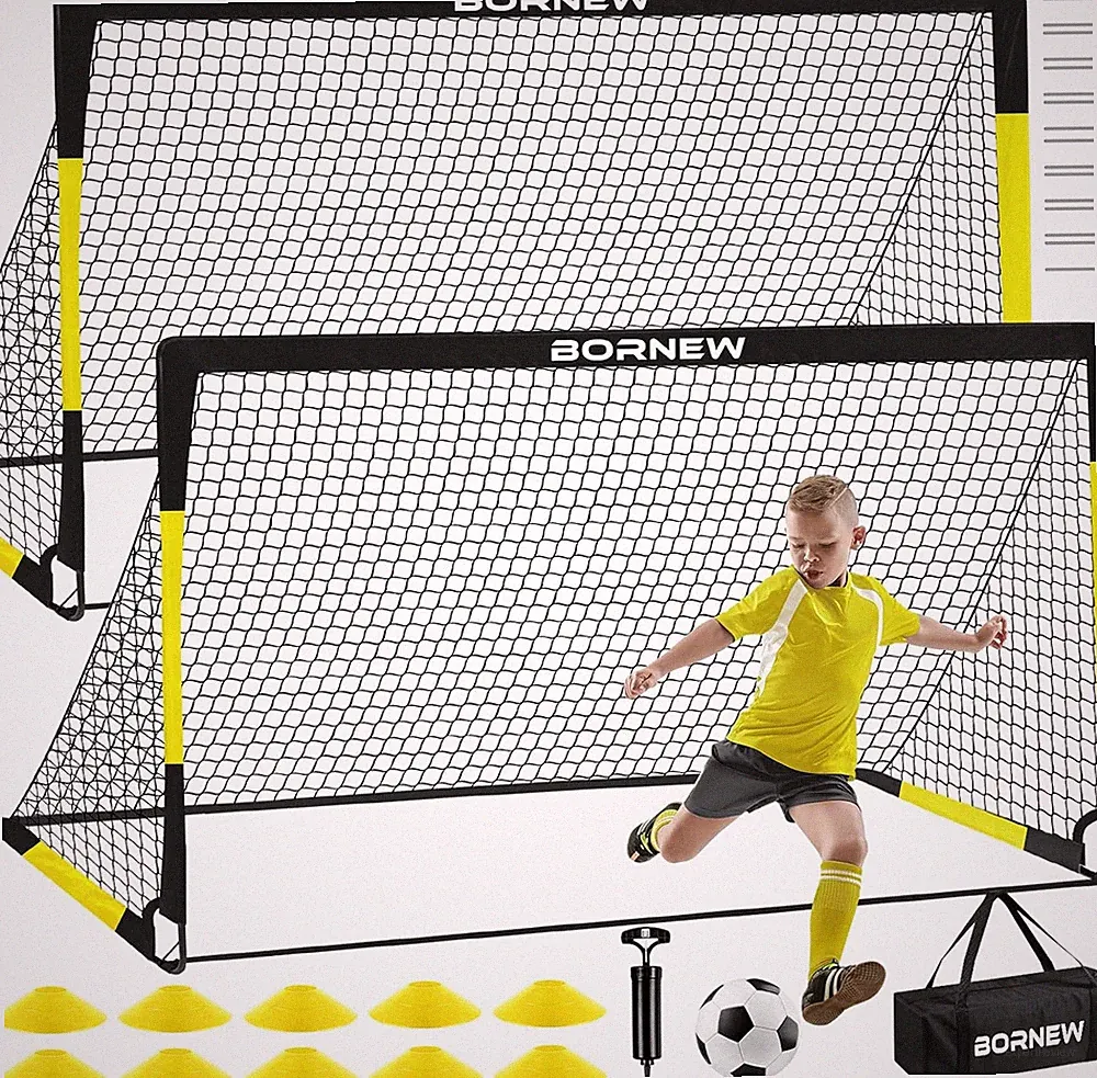 Kids Soccer Goal for Backyard Set - 2 Set of 7X5 / 6X4 Ft Toddler Soccer Nets Tr