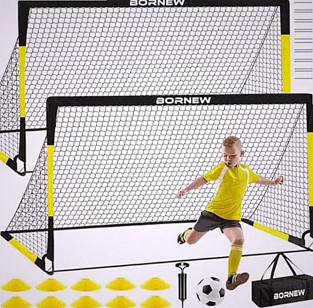Kids Soccer Goal for Backyard Set - 2 Set of 7X5 / 6X4 ft Toddler Soccer Nets Tr