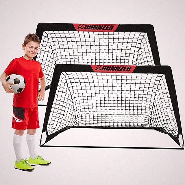 Kids Soccer Goal, Pop Up Soccer Goal Net for Backyard, Set of 2 with Portable...