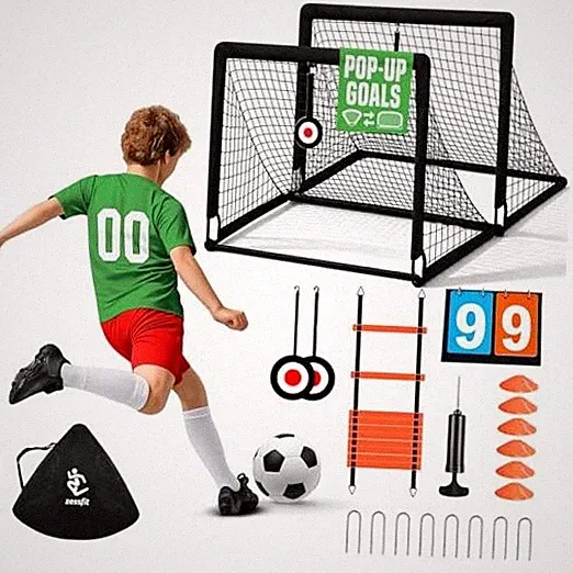 Kids Soccer Goal Set for Backyard – 4x3FT Portable Soccer Nets (Set of 2) with