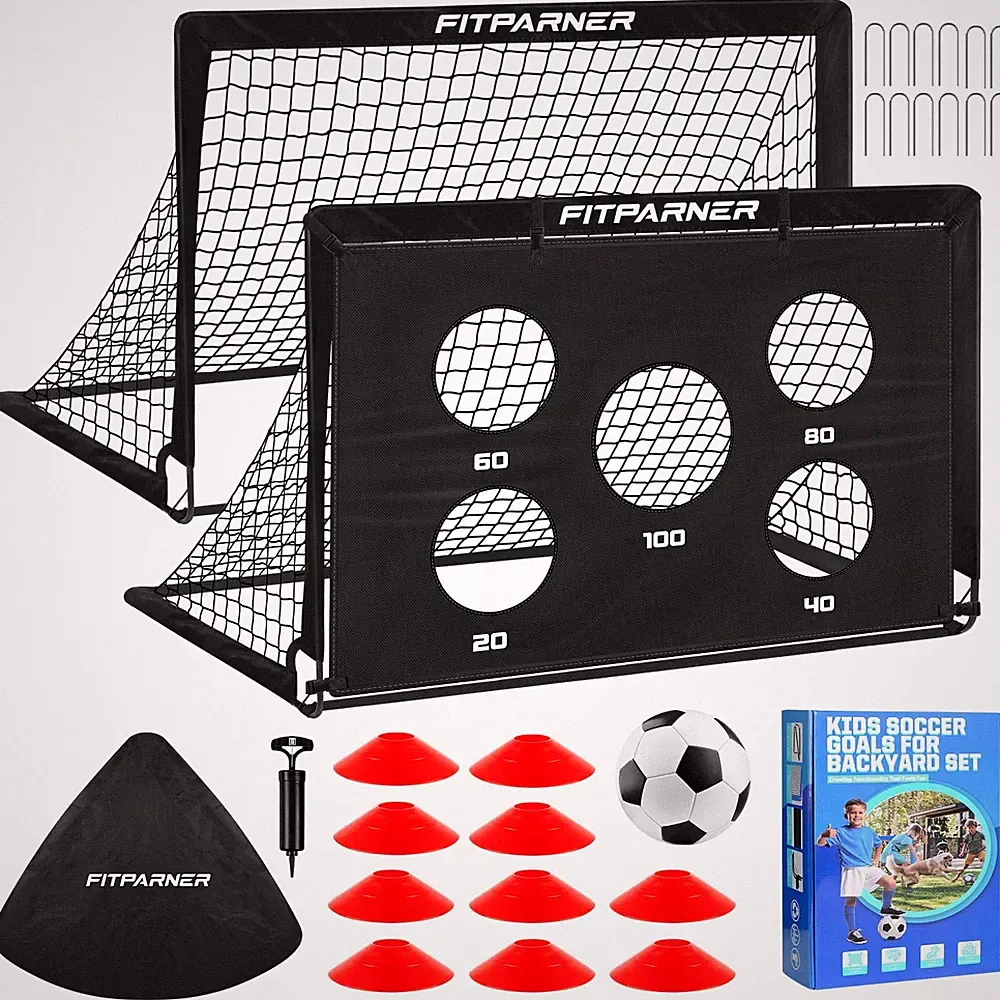 Kids Soccer Goals, 2 Pack 4x3 ft Soccer Nets for Kids Age 3-5 6-8 8-12 10-12-...