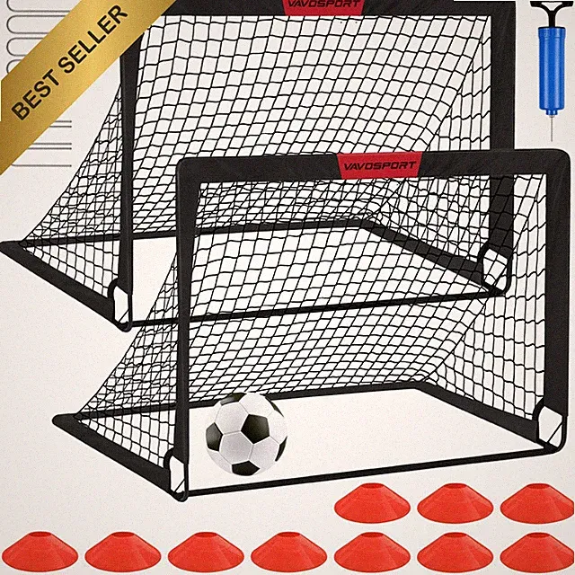 Kids Soccer Goals for Backyard Set - 2 of 4' x 3' Portable 1, 1-Black