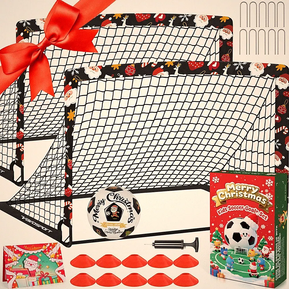Kids Soccer Goals for Backyard Set - 2 of 4' x 3' Portable Soccer Goal Traini...
