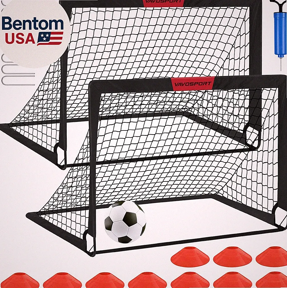Kids Soccer Goals for Backyard Set - 2 of 4' X 3' Portable Soccer Goal Training