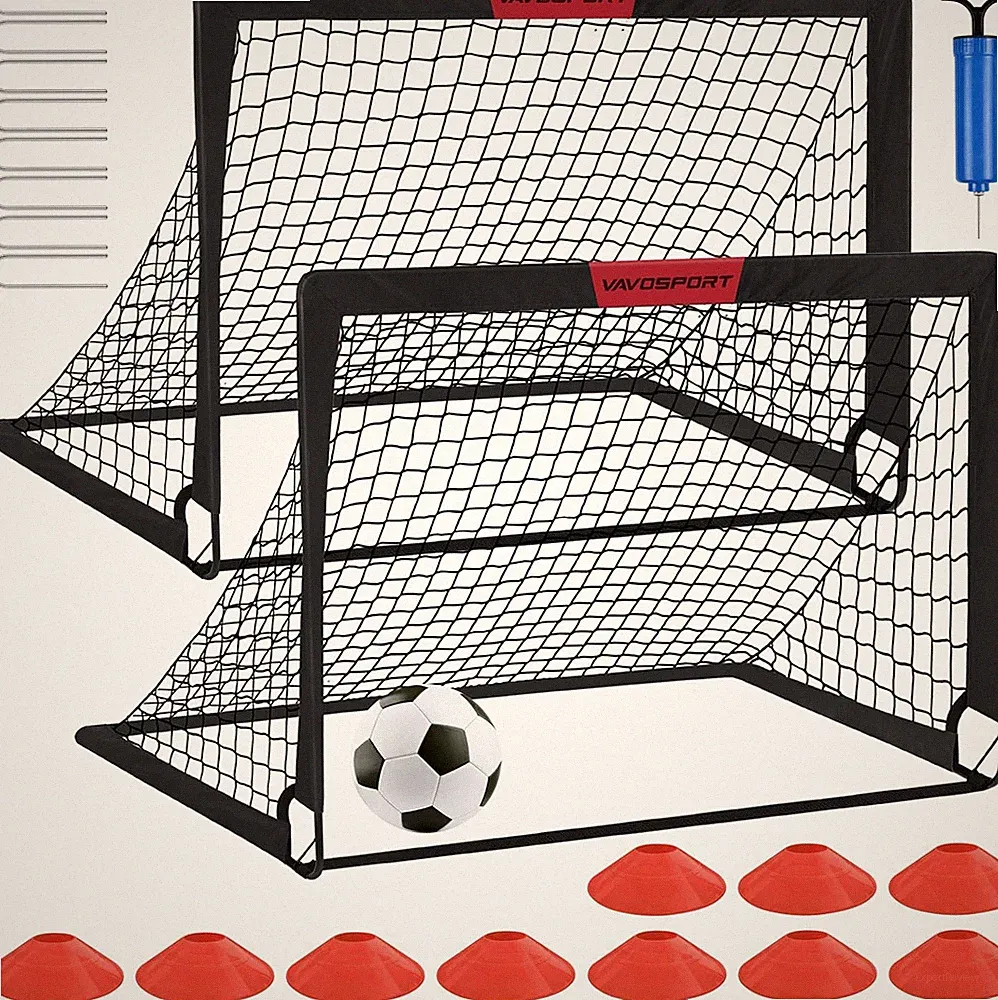 Kids Soccer Goals for Backyard Set - 2 of 4' X 3' Portable Soccer Goal Training