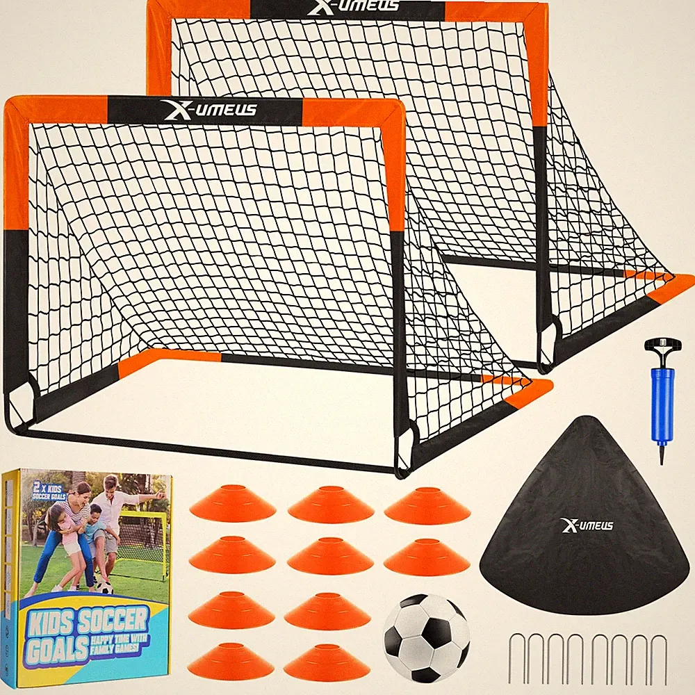 Kids Soccer Goals for Backyard Set- 2 of 6X4/ 4X3 ft Toddler Soccer Goal Traini