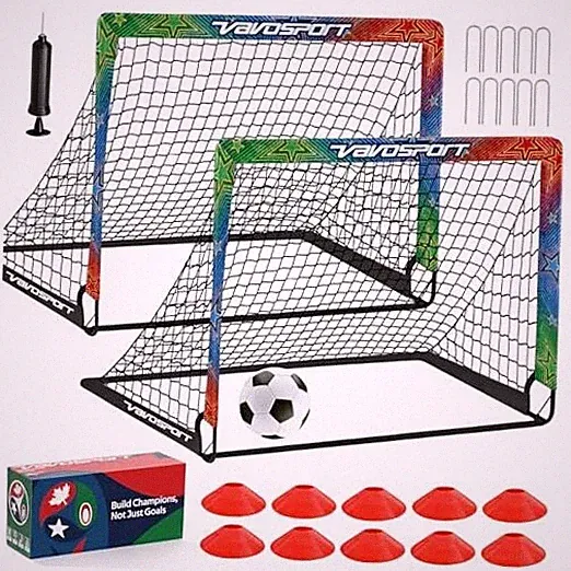 Kids Soccer Goals for Backyard Set, 2 Pack Portable Pop Up Soccer Goal with