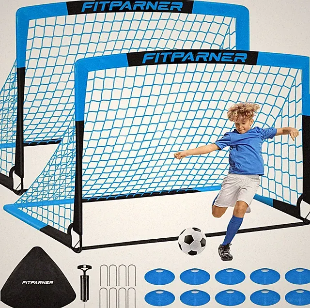 Kids Soccer Goals for Backyard Set - 2 Set of 4X3 ft Soccer Nets for Kids Age...