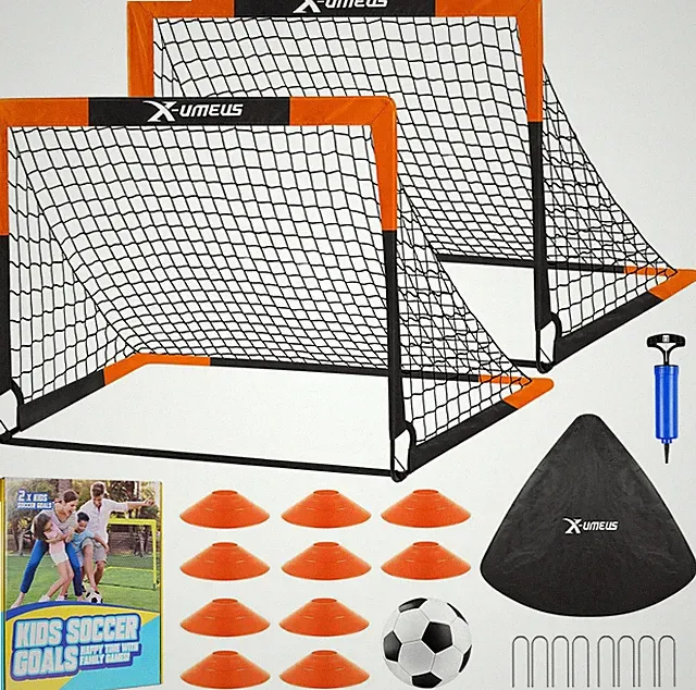 Kids Soccer Goals for Backyard Set of 2, 4 X 3 Ft/6 X 4 Toddler Soccer Goal Trai
