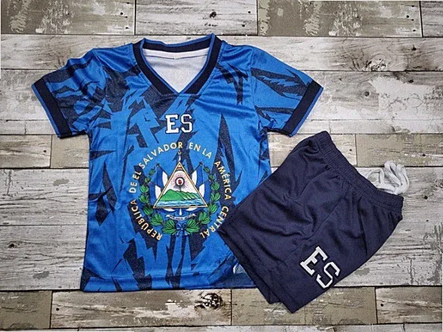 Kids Soccer Jersey & Shorts Set: 100% Polyester Uniform