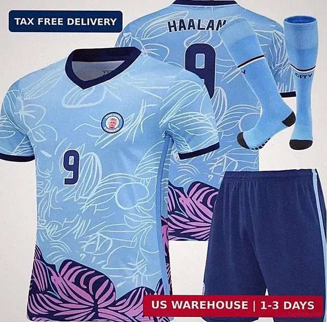 Kids Soccer Jersey Tracksuit Boys Girls Youth Shirts Shorts Sock 8-9Y
